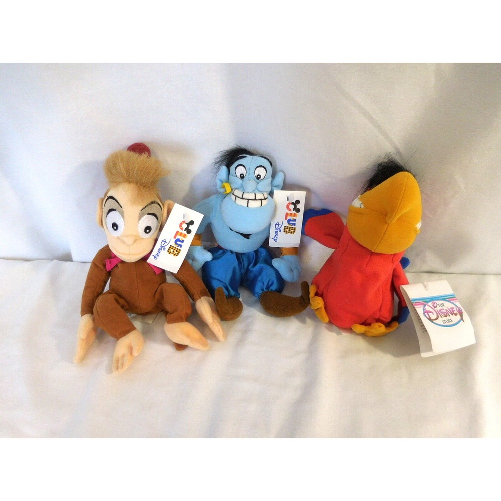 Disney Aladdin Character Beanies Iago, Genie, Abu Plush Toys Club Disney Tag